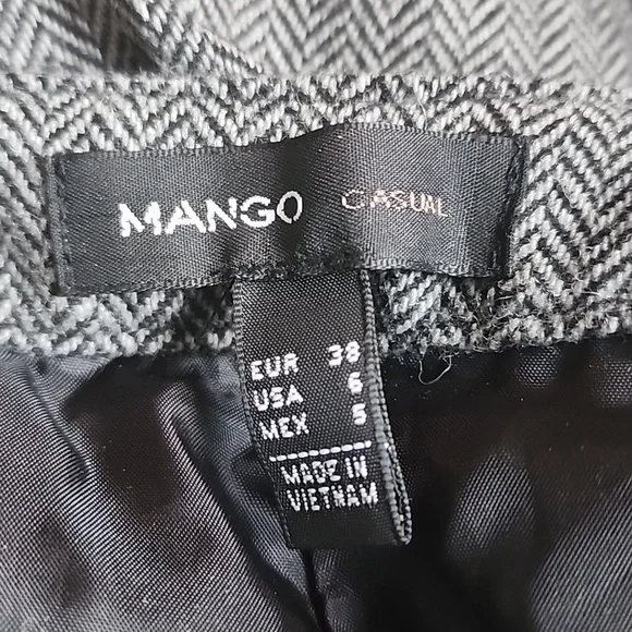 Mango Gray Wool Herringbone Trousers - Picture 5 of 6